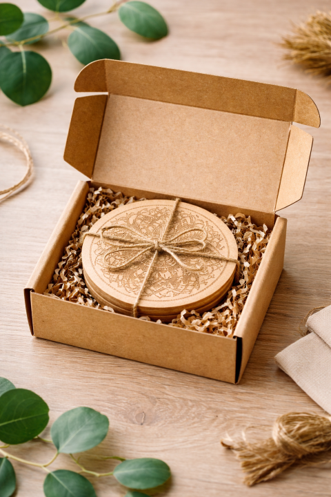 Houten cadeau met gravure